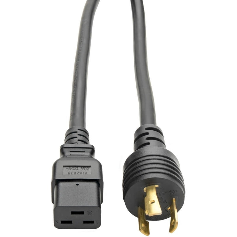 Detailed view of Tripp Lite P045-010 power cord connectors showing premium construction quality