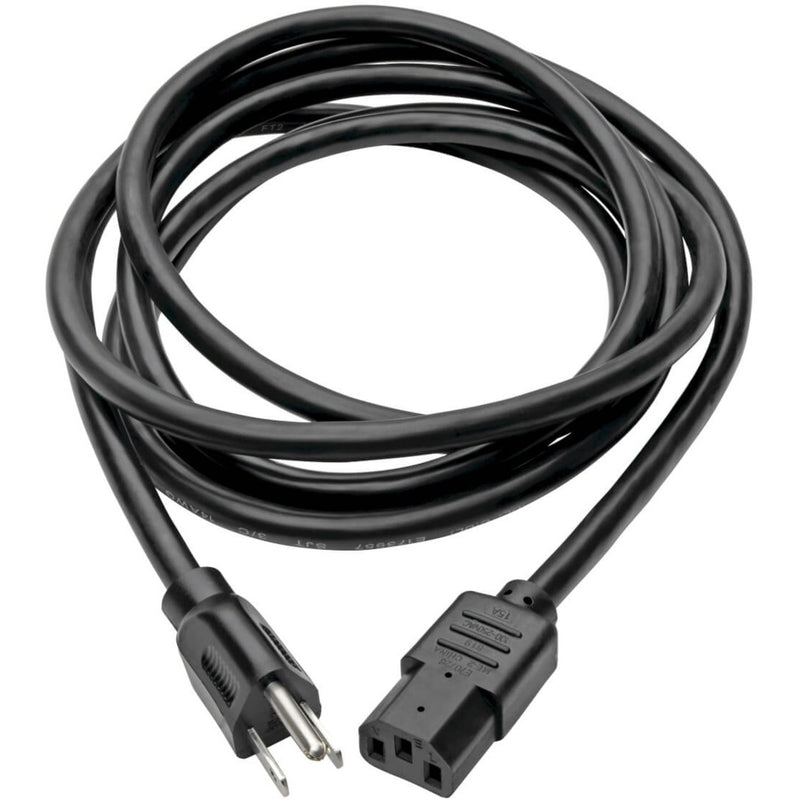 Full length view of Tripp Lite P007-010 power cord showing 10-foot cable with connectors