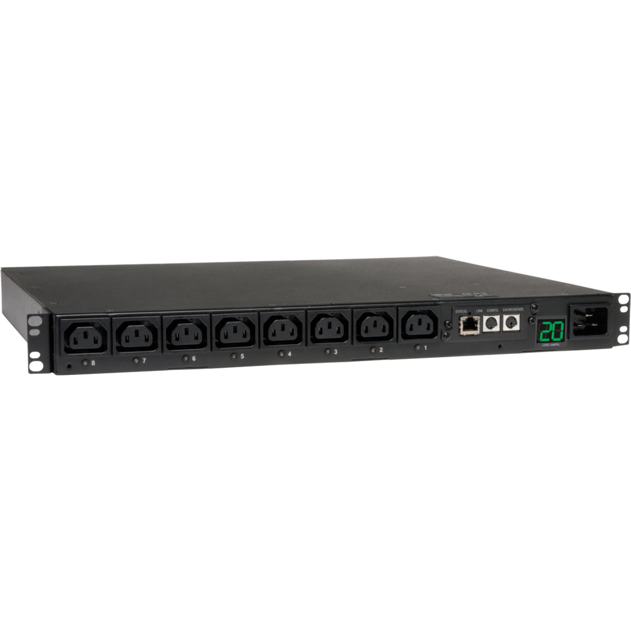 ทริปไลท์ PDUMH20HVNET PDU สวิตช์ 208V - 240V 20A 8 เอาท์เล็ต หน่วยกระจายพลังงานแบบติดแร็ค