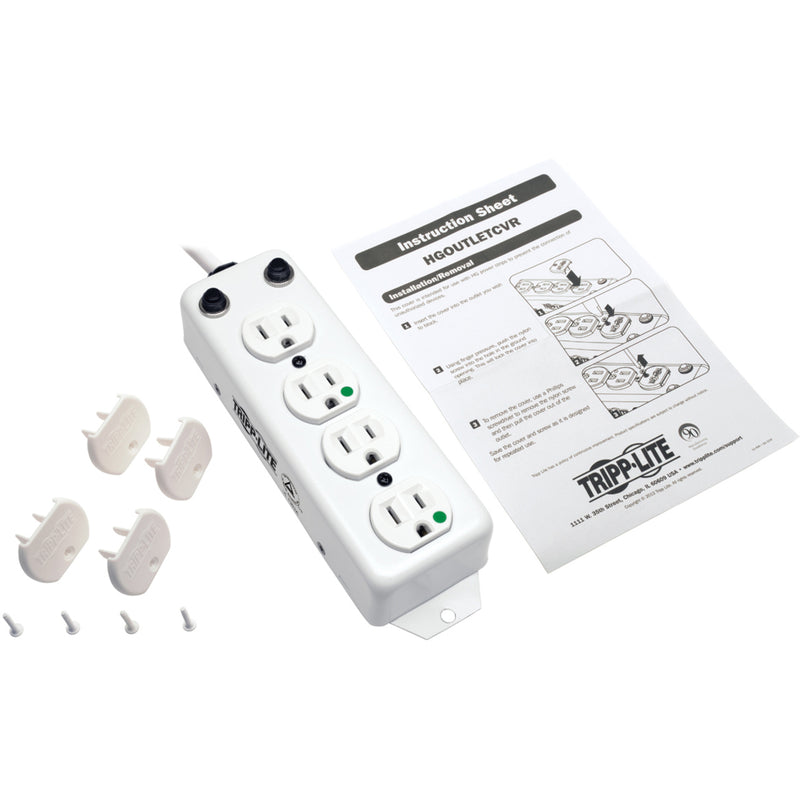 Complete power strip package with accessories and installation manual