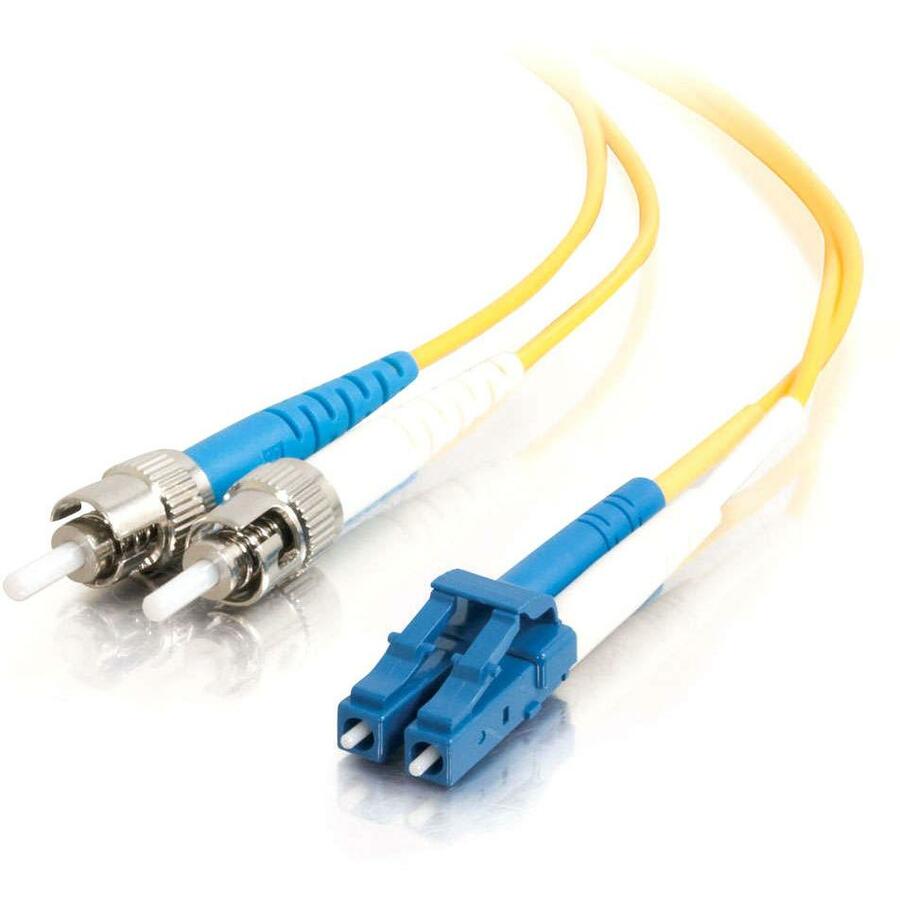 C2G 37475 2m LC-ST 9/125 OS2 Duplex Single-Mode Fiber Cable, Yellow - 6ft