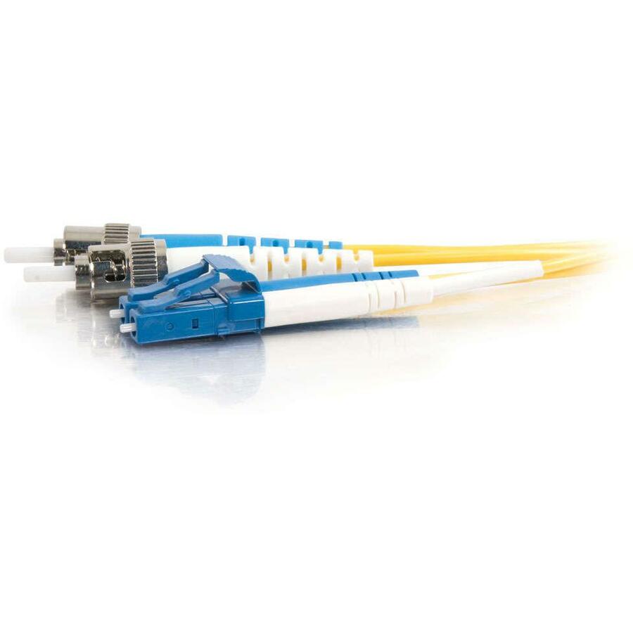 C2G 37475 2m LC-ST 9/125 OS2 Duplex Single-Mode Fiber Cable, Yellow - 6ft