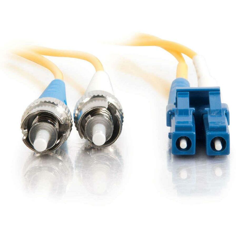 C2G 37475 2m LC-ST 9/125 OS2 Duplex Single-Mode Fiber Cable, Yellow - 6ft