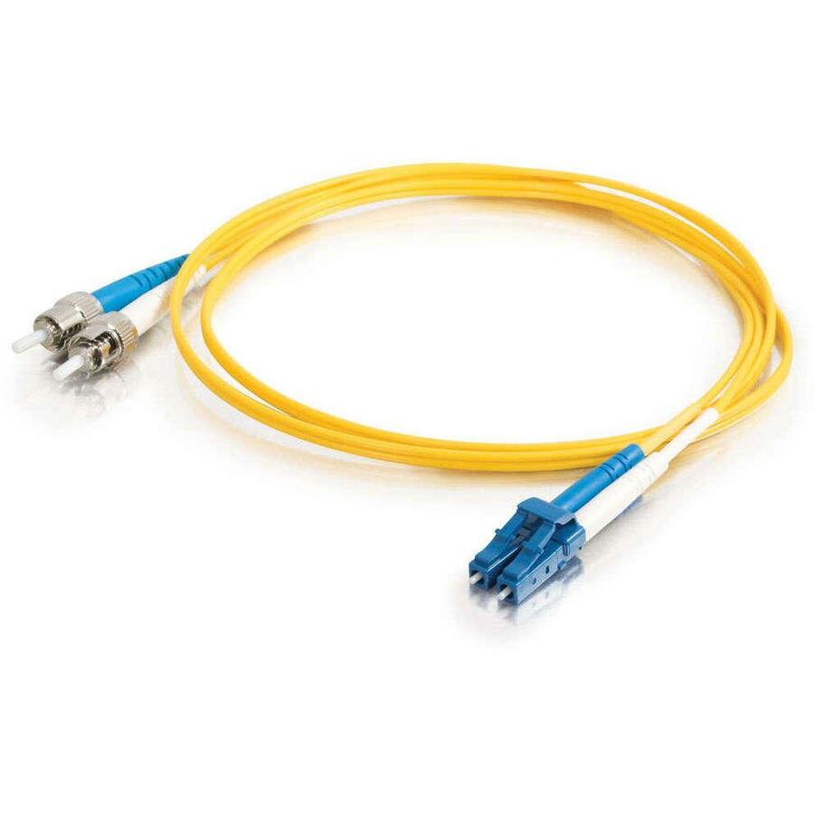 C2G 37475 2m LC-ST 9/125 OS2 Duplex Single-Mode Fiber Cable, Yellow - 6ft