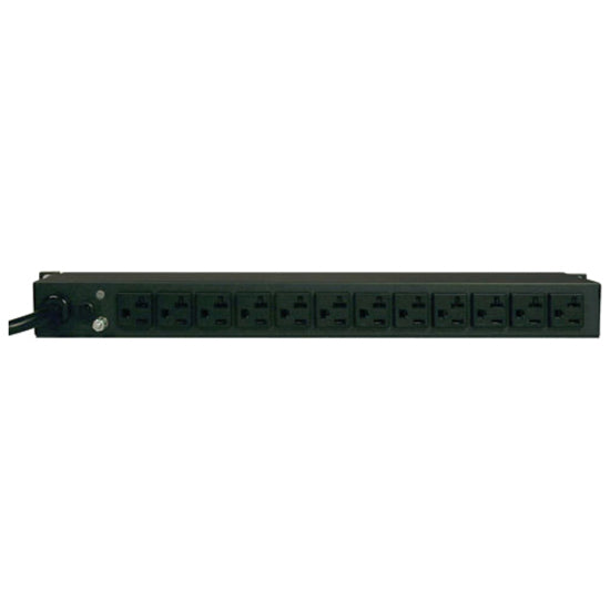 Rear view of Tripp Lite PDUMH20 PDU showing 12 power outlets