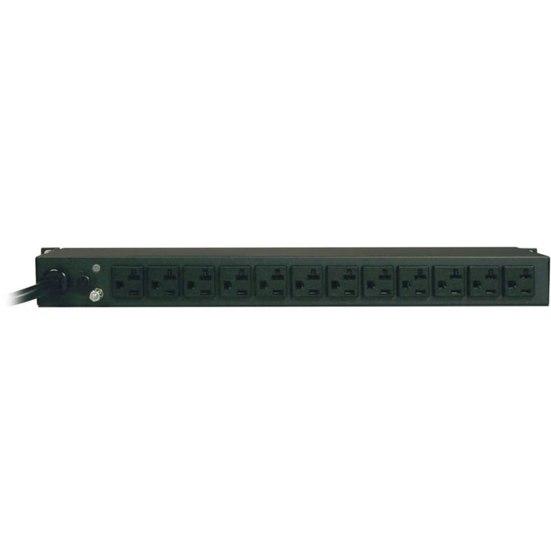 Detailed view of Tripp Lite PDUMH20 PDU outlet array with protection features