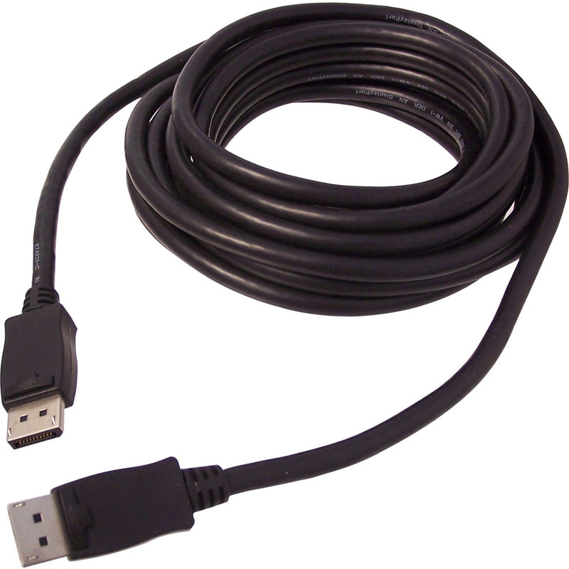 SIIG 16.4ft black DisplayPort cable coiled showing full length and connectors