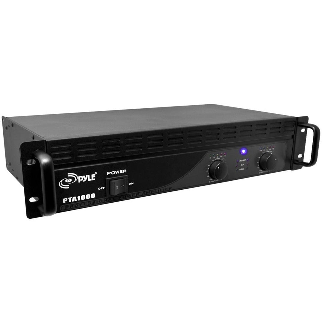 PylePro PTA1000 Professional Power Amplifier, 1000-Watt, 2-Channel, Double Cooling Fan, Overload and Protection Indicator