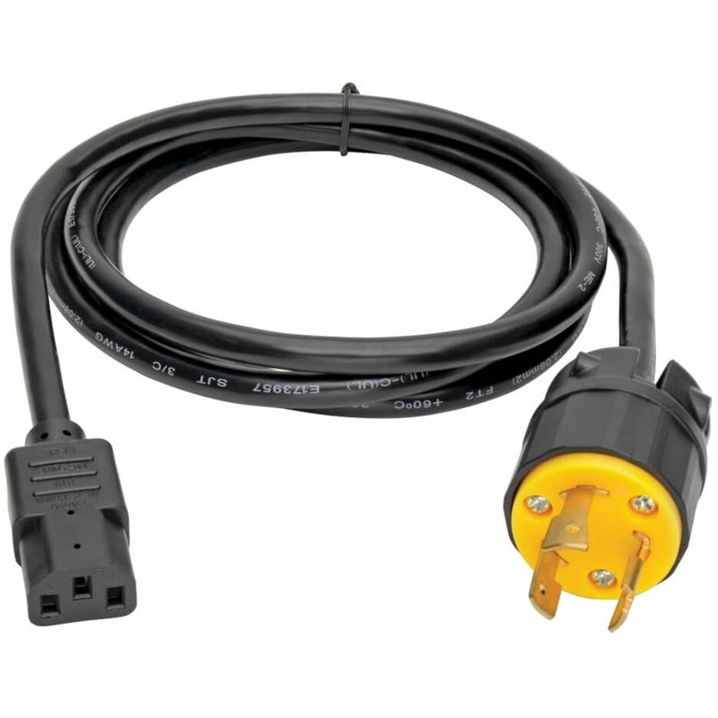 Full length view of Tripp Lite P011-006 power cord showing cable flexibility and connector details