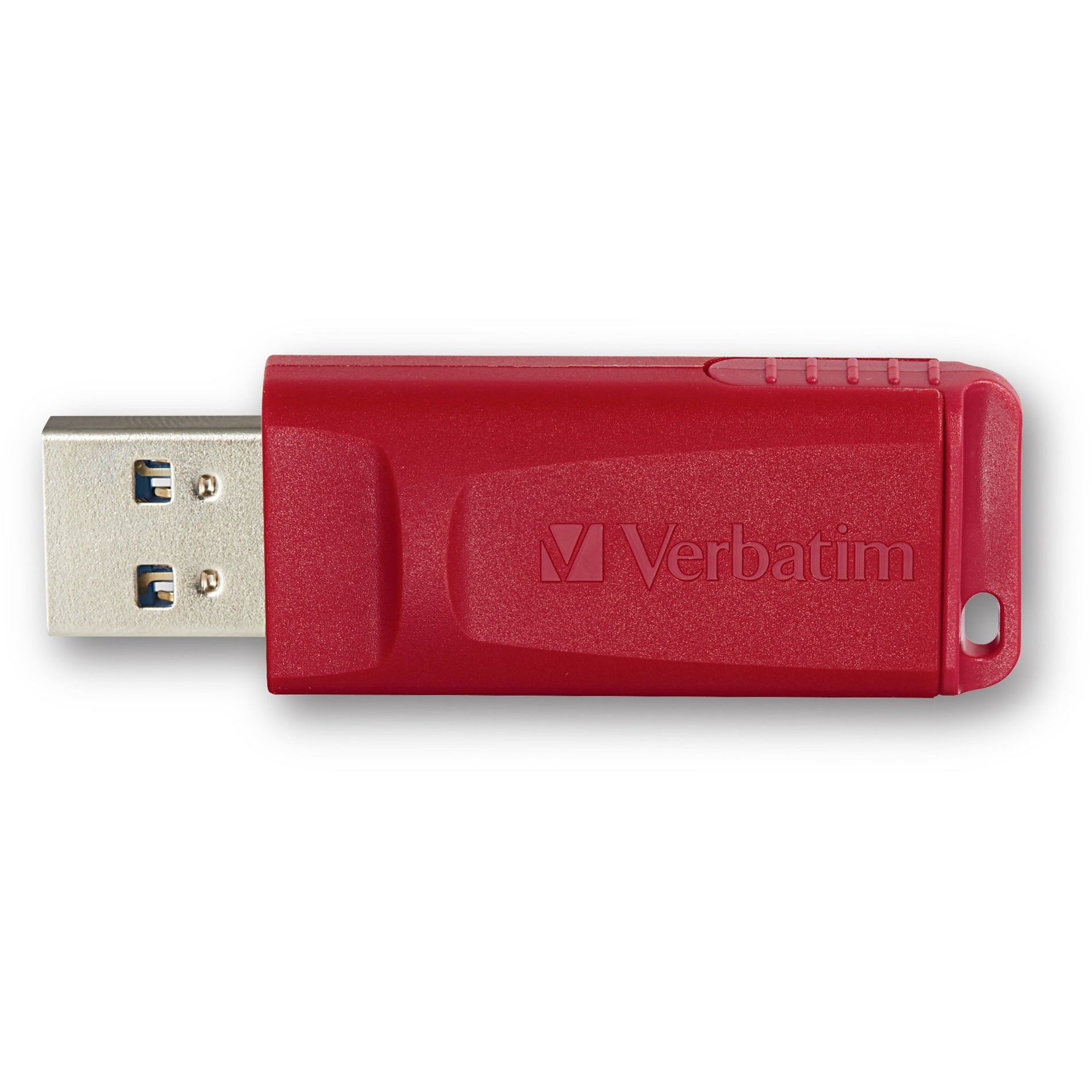 Close-up of USB connector on red Verbatim flash drive-alternate-image4