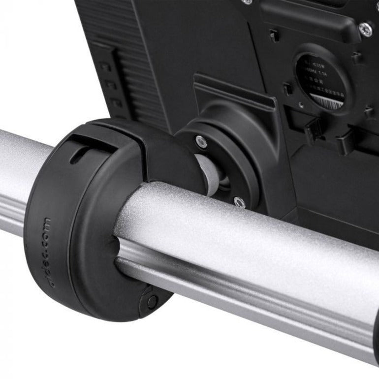 Detailed view of Atdec VFS-Q QuickShift mounting mechanism and adjustment features