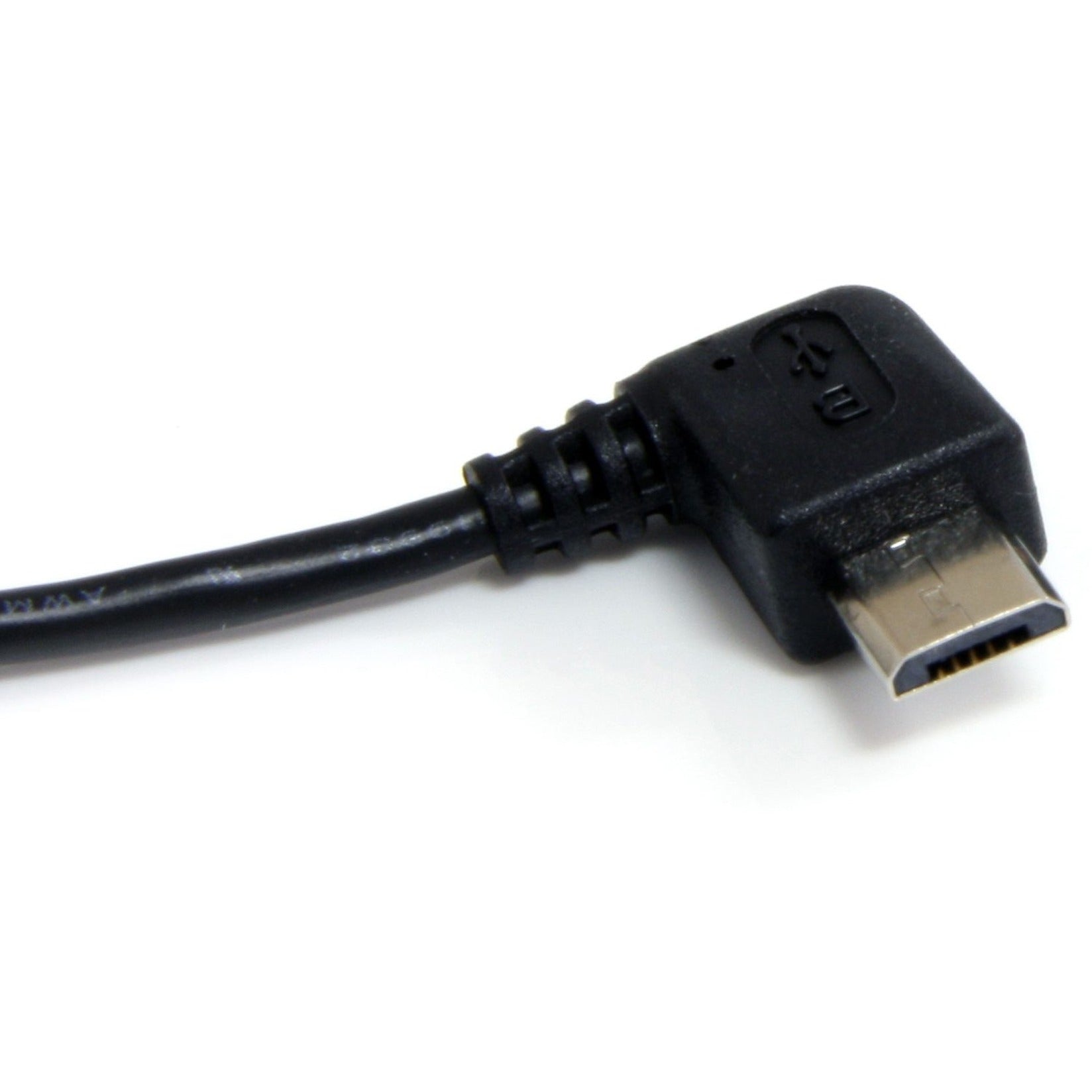 StarTech.com UUSBHAUB3RA 3 ft Micro USB Cable - A to Right Angle Micro B, Charging and Data Transfer, Black