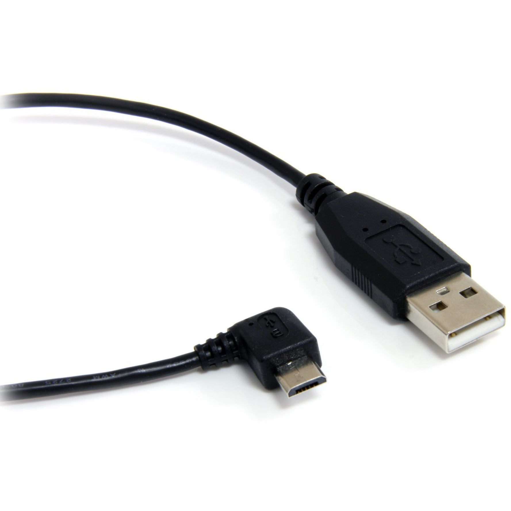 StarTech.com كبل USBHAUB3RA 3 ft مايكرو USB - من A إلى زاوية حق مايكرو B ، شحن ونقل البيانات ، أسود