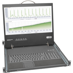 تريپ لايت B021-000-19-SH شاشة LCD تركيب في الرف، شاشة 19 بوصة، VGA، لوحة المفاتيح، لوحة لمس