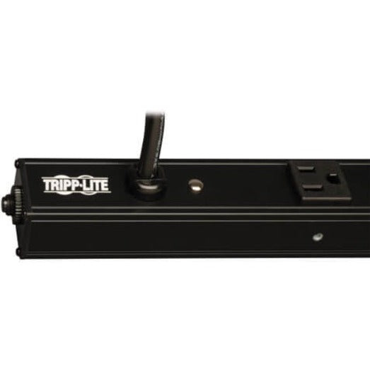 Close-up detail of Tripp Lite PDUV15 PDU construction and branding