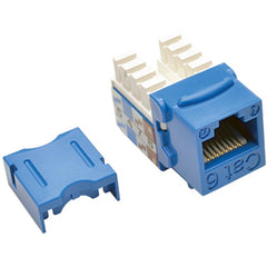 Tripp Lite Cat6/Cat5e Network Connector, 110 Punch Down Keystone Jack, RJ-45 Female, Blue, Meets EIA/TIA Standards, TAA Compliant - N238001BL (Lifetime Warranty)