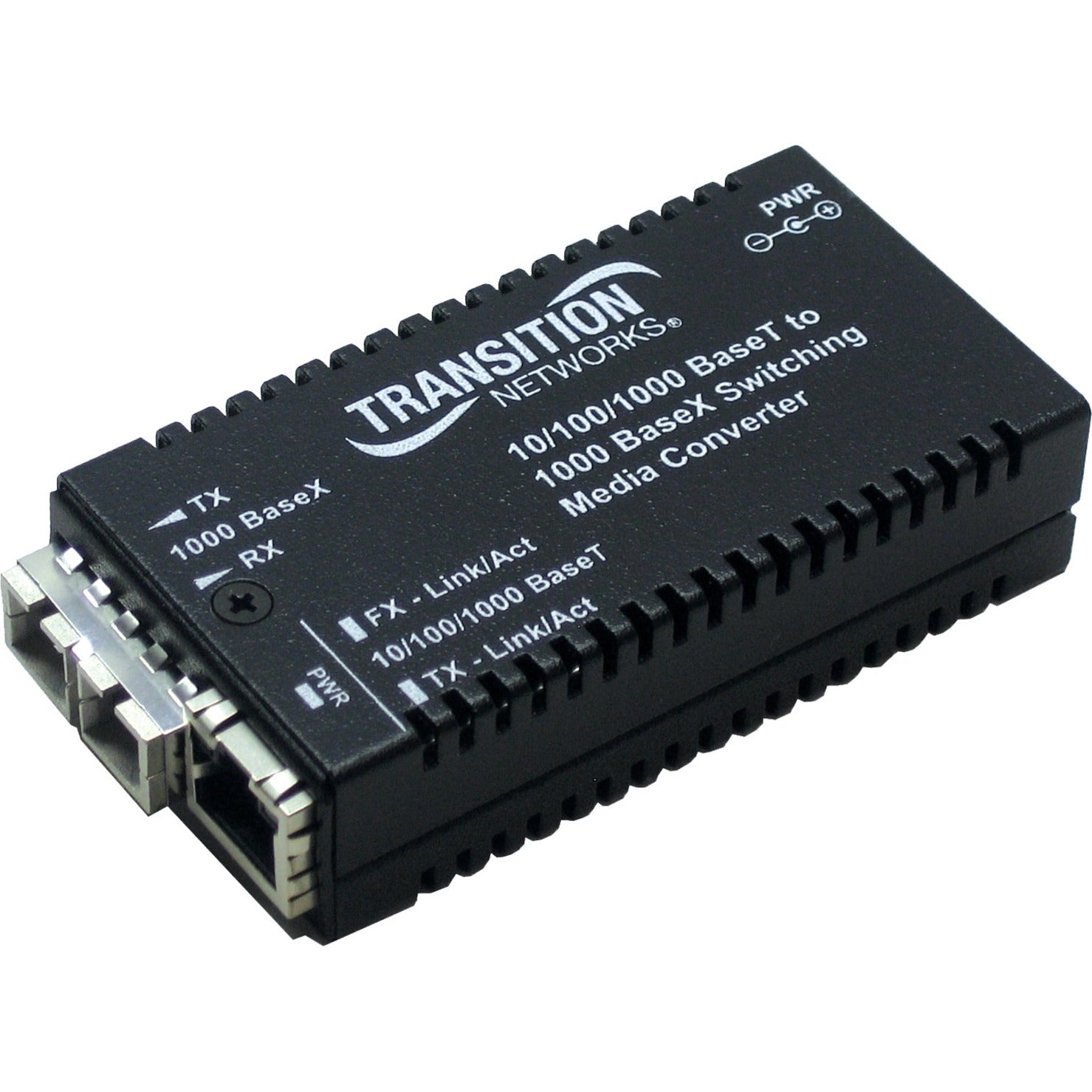 Transition 网络 M/GE-PSW-SX-01-NA 10/100/1000Base-TX to 1000Base-SX 媒体转换器，RJ-45 到 SC，千兆以太网光纤转换器 品牌名称：过渡网络