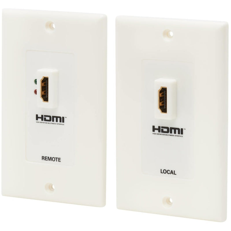 Close-up view of HDMI wallplate extender showing clean design aesthetic