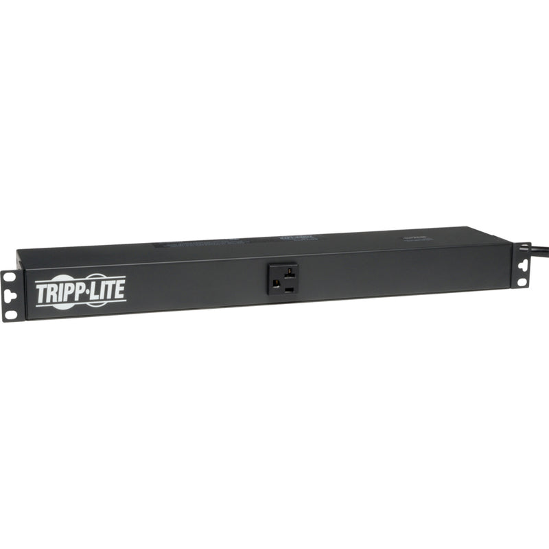 Side angle view of Tripp Lite PDU1220 showing mounting brackets and slim profile