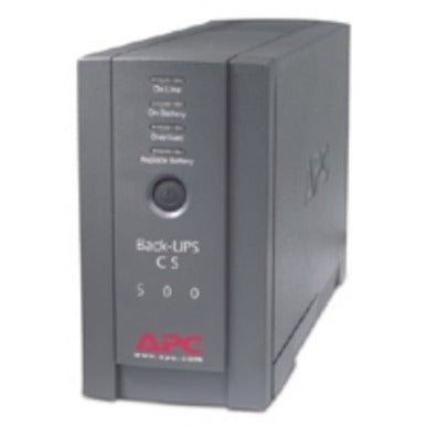 Profile view of APC Back-UPS CS 500VA highlighting compact design