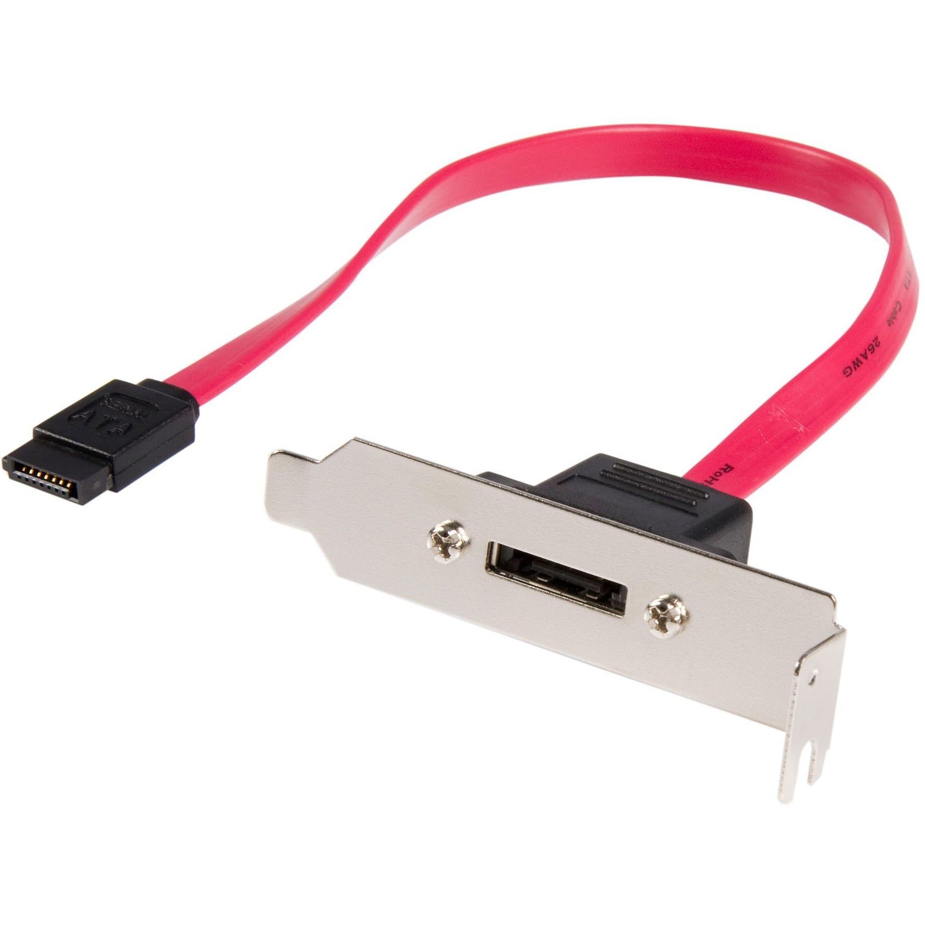 StarTech.com ESATAPLT1LP Low Profile SATA to eSATA Plate Adapter, 6 Gbit/s Data Transfer, Red