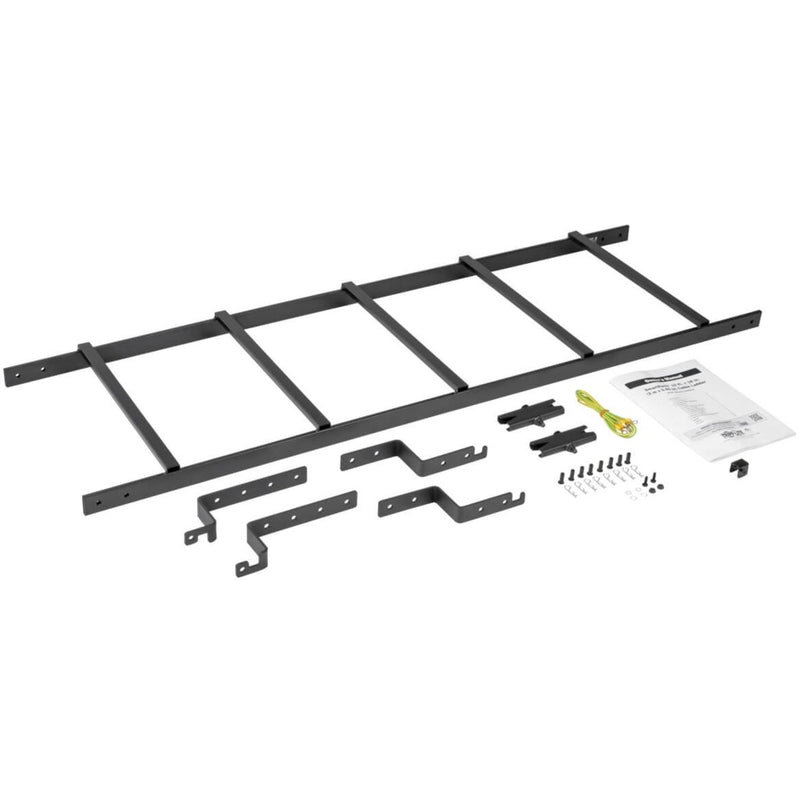 Complete cable ladder kit displaying main ladder section, mounting brackets, hardware, and installation manual