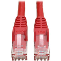 Tripp Lite N201-001-RD Cable de parche Cat6 UTP 1 pie Gigabit Rojo Sin enganche Garantía de por vida