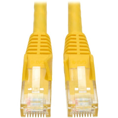 Tripp Lite N201-020-YW สายแพทช์ Cat6 ยาว 20 ฟุต สีเหลือง ป้องกันการติดขัด แบบหลอม รับประกันตลอดชีพ อัตราการถ่ายโอนข้อมูล 10 กิกะบิตต่อวินาที