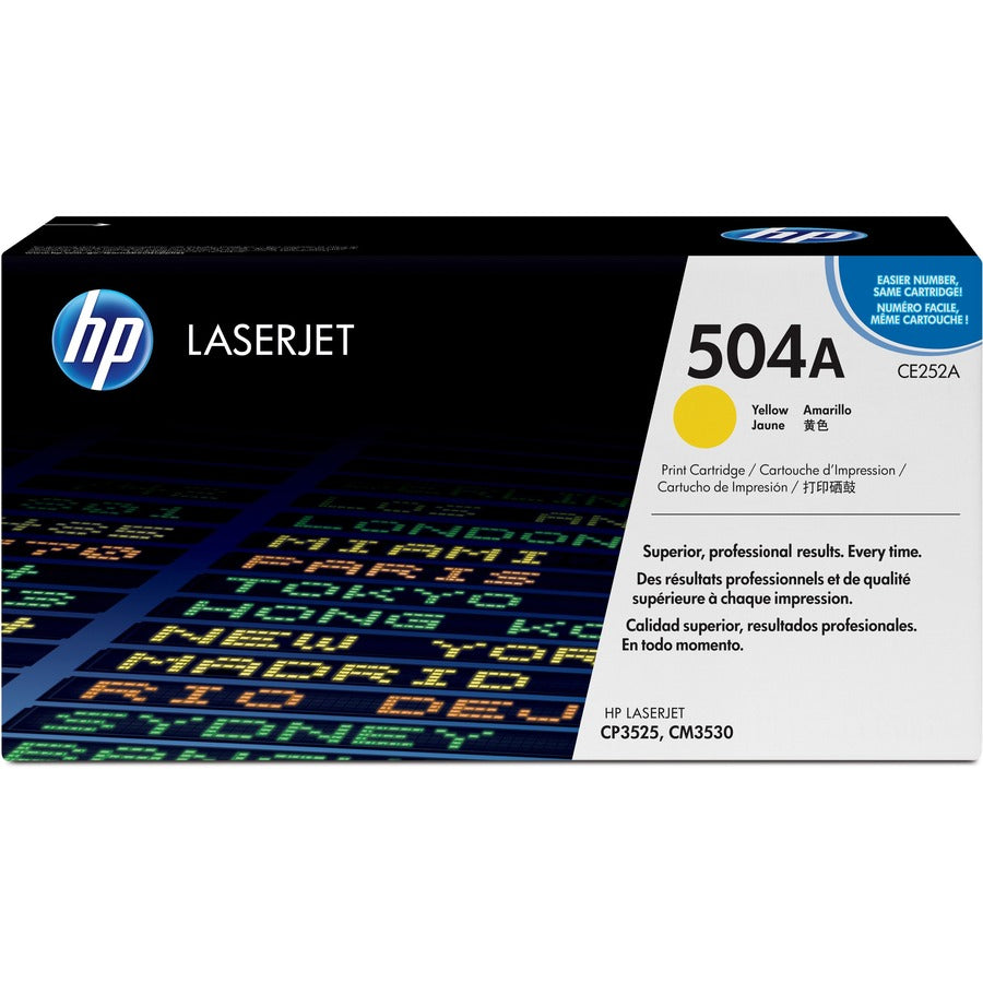 HP CE252A 504A Toner Cartridge, Yellow, 7000 Page Yield