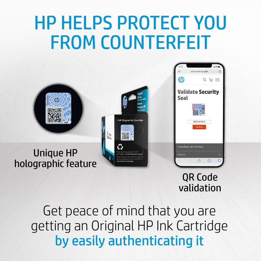 HP security features showing hologram and QR code validation process-alternate-image5