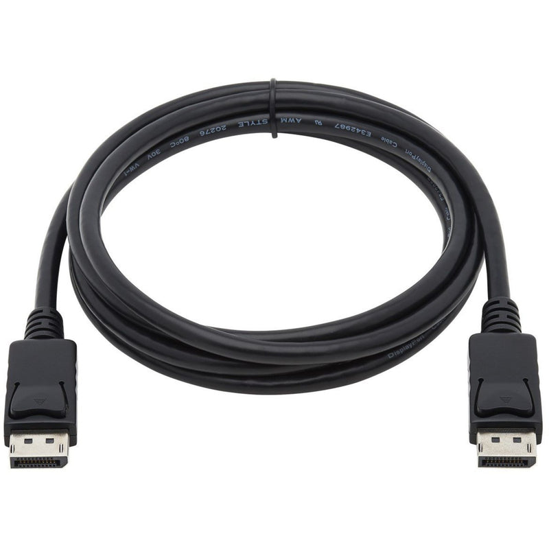 Full length view of Tripp Lite P580-006 DisplayPort cable showing flexible black cable and connectors at both ends