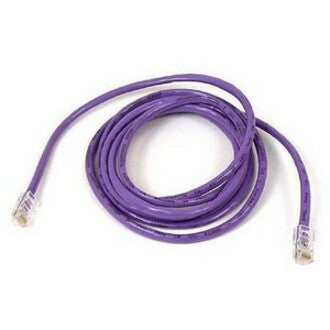 Purple Belkin Cat6 ethernet cable with snagless RJ45 connectors, coiled view showing 3.94-foot length