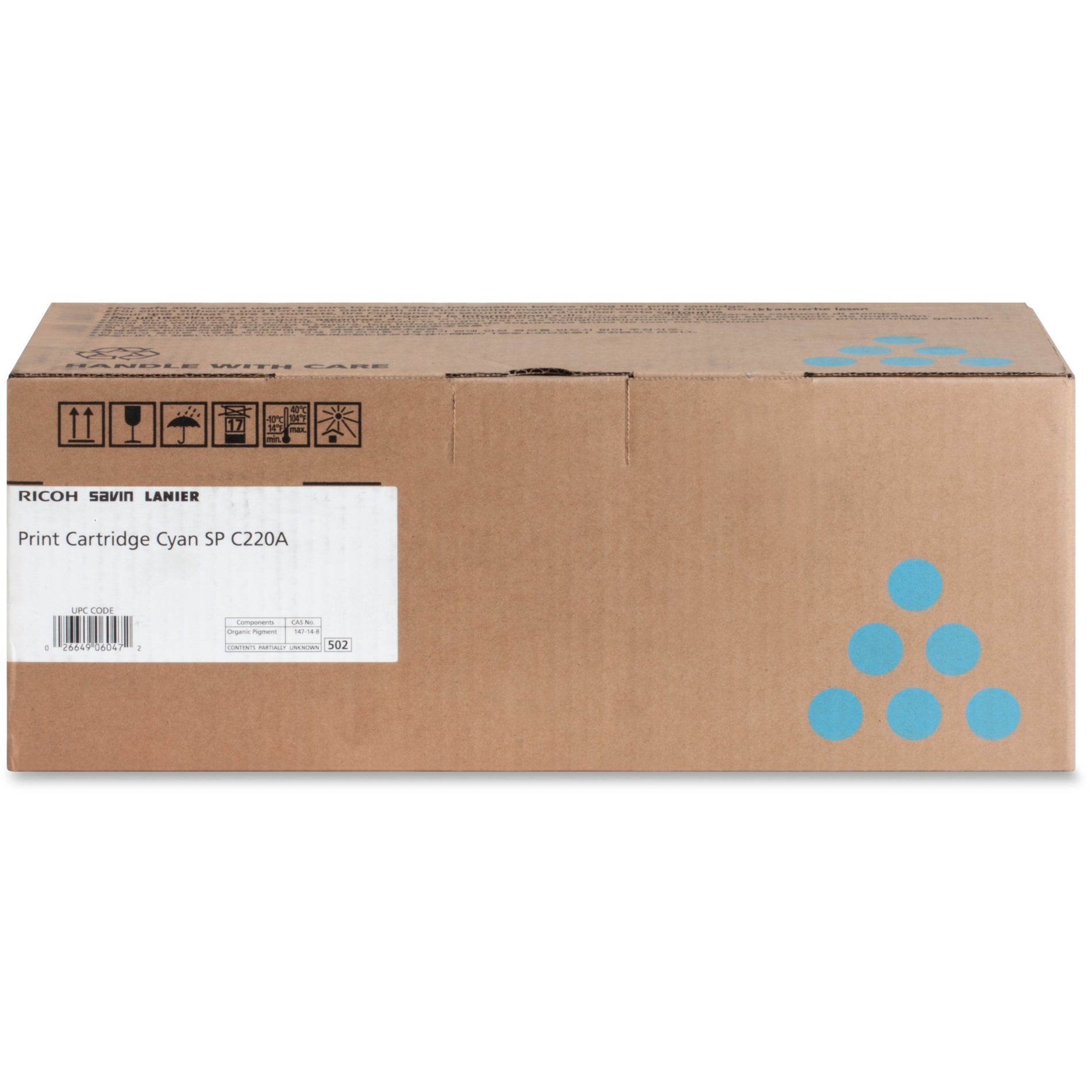 Ricoh 406047 C220A Toner Cartridge Cyan 2000 Seitenrendite