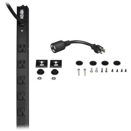 Exploded view of Tripp Lite PDUV20 PDU mounting hardware and accessories