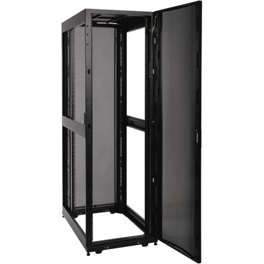 Tripp Lite SR42UBKD SmartRack 42U Rack Enclosure Server Cabinet Knock-Down Open Bottom for Cable Access  Tripp Lite SR42UBKD SmartRack 42U Rack Behuizing Serverkast Knock-Down Open Onderkant voor Kabeltoegang