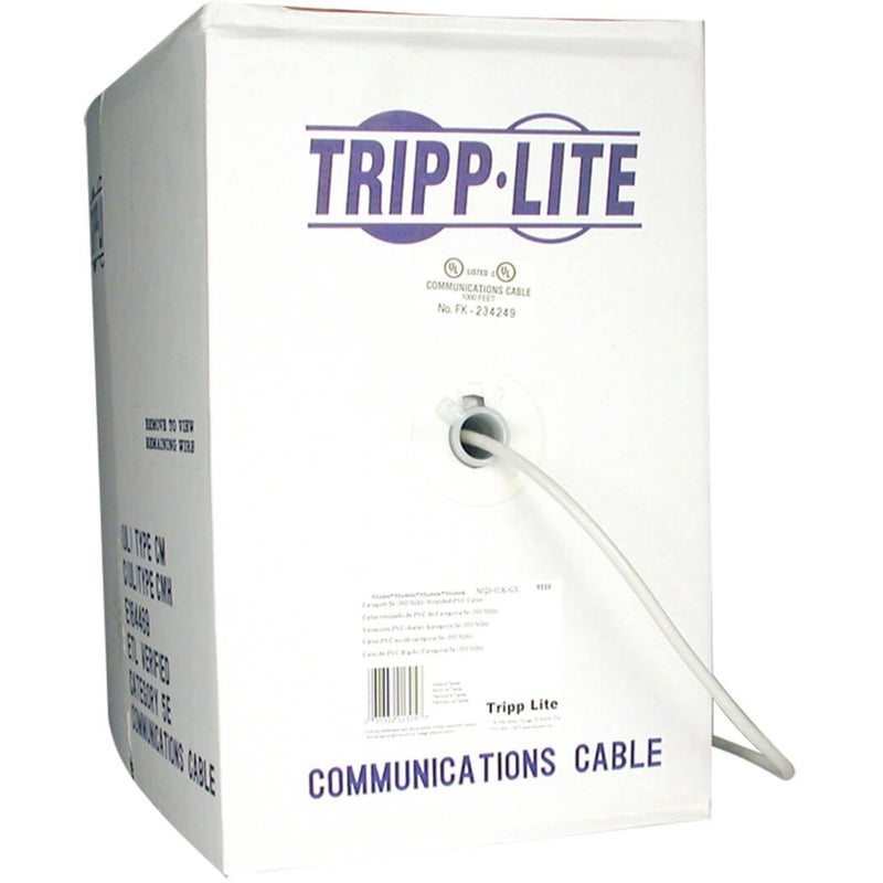 Tripp Lite 1000ft Cat5e outdoor-rated communications cable box with pull-through dispenser