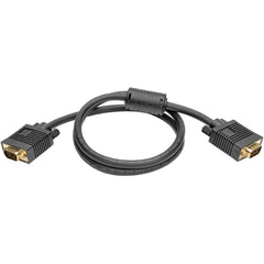 Tripp Lite P502-003 Video Cable, HD-15 Male to Male, Gold-Plated Connectors, Shielded, Monitor Compatible, 3ft Black, Molded Copper Construction, RoHS Compliant (Lifetime Warranty)