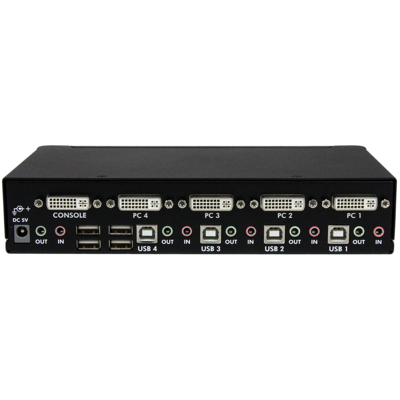 Rear view of StarTech.com KVM switch showing all connection ports and interfaces