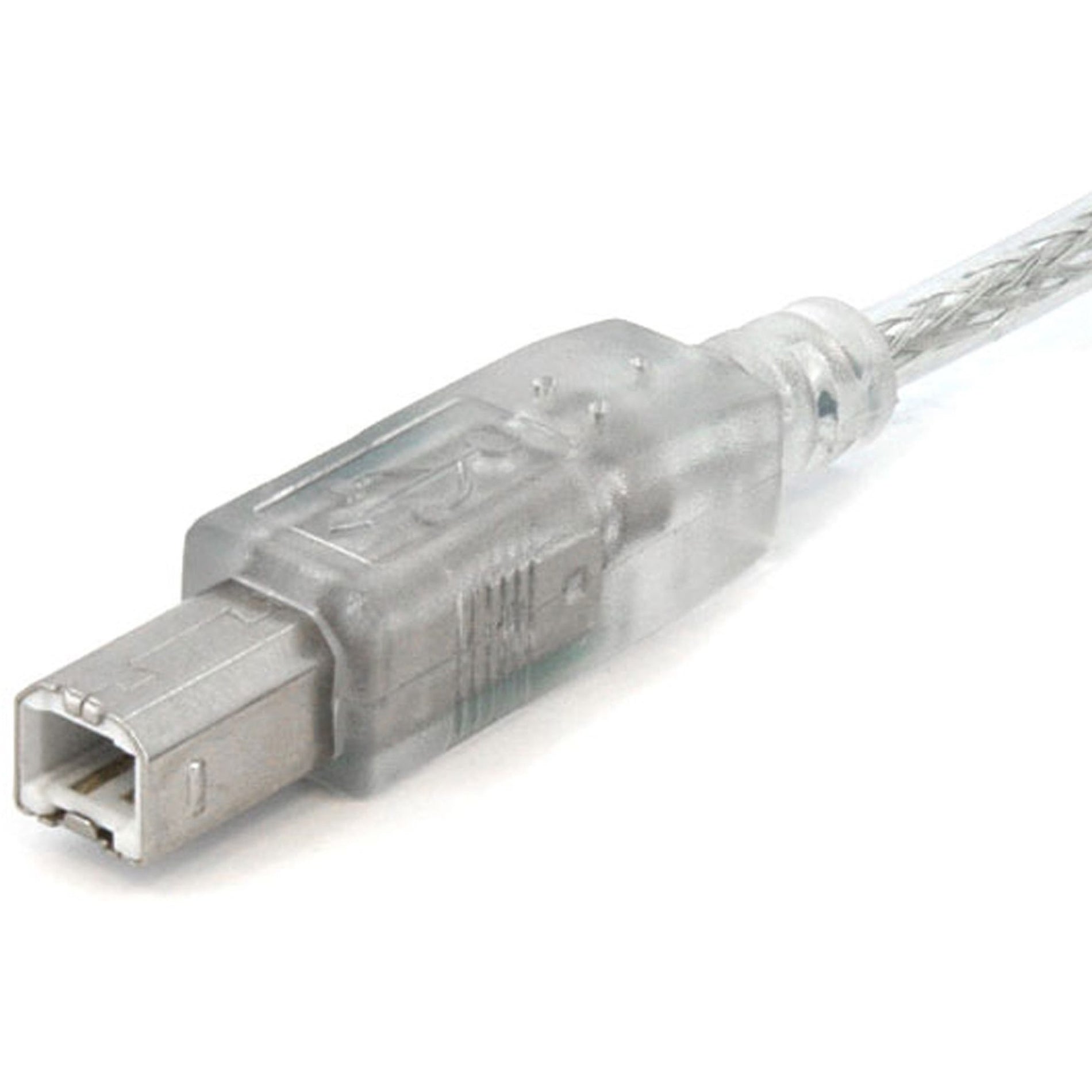 StarTech.com USBFAB10T Transparent USB 2.0 Cable, 10 ft, Data Transfer Cable