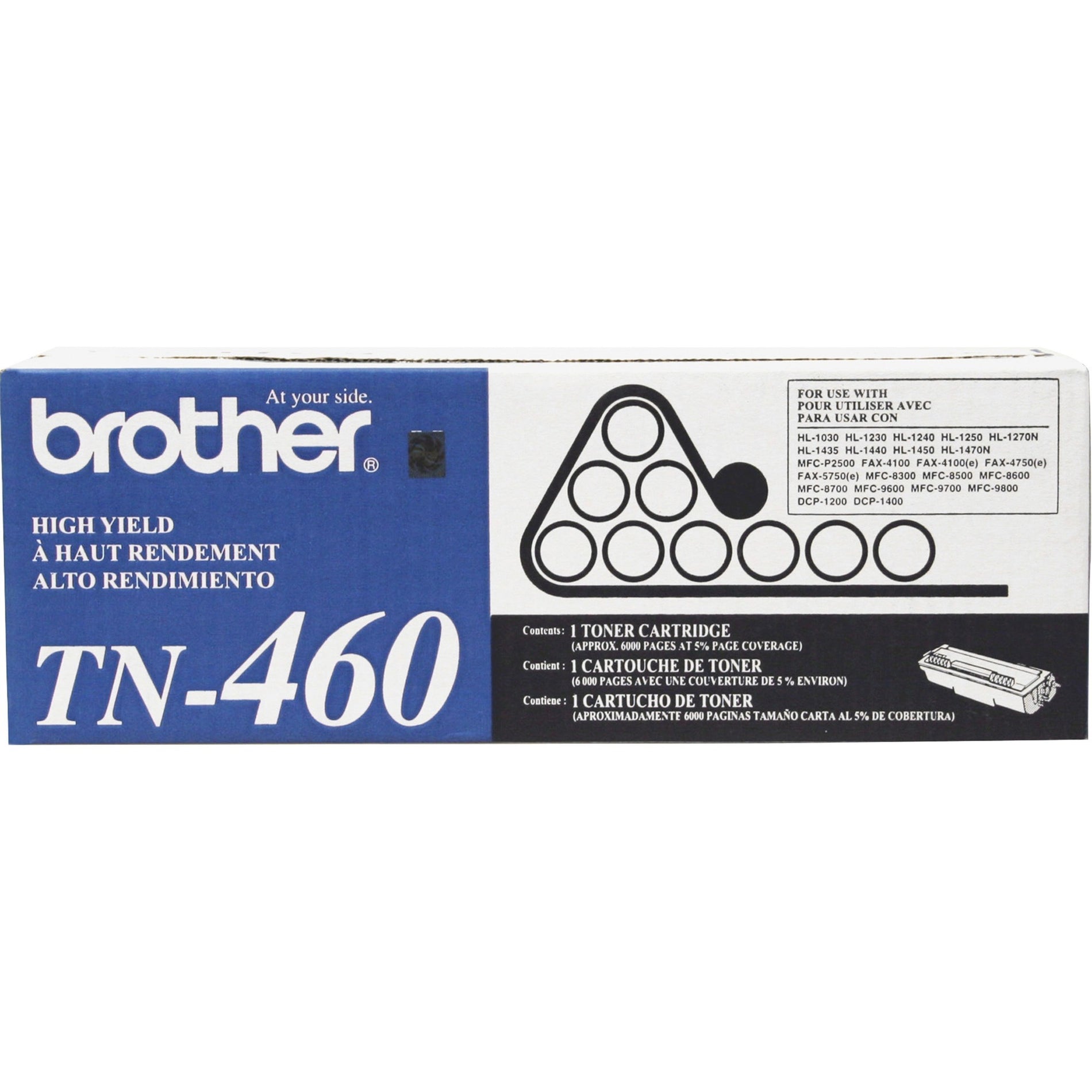 Brother TN460 High-yield Toner Cartridge, 6000 Page Yield