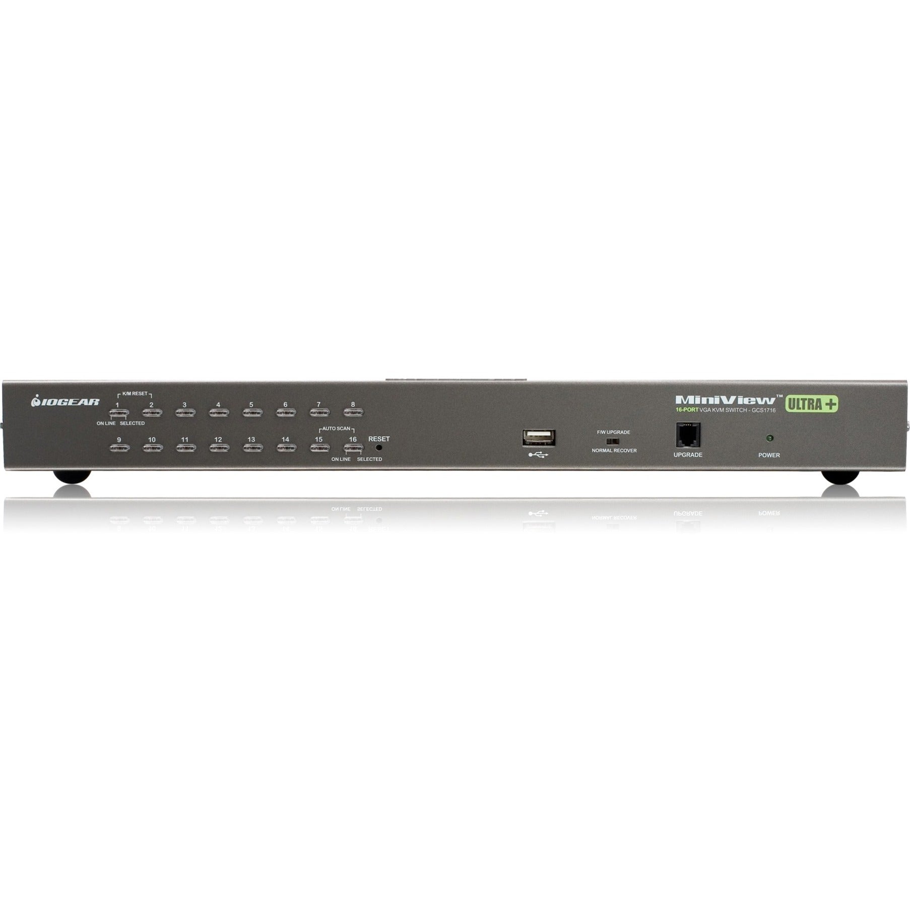 IOGEAR GCS1716 16-Port USB PS/2 Combo KVM Switch, QXGA, 2048 x 1536, 3 Year Warranty, Energy Star, TAA Compliant, Rack-mountable