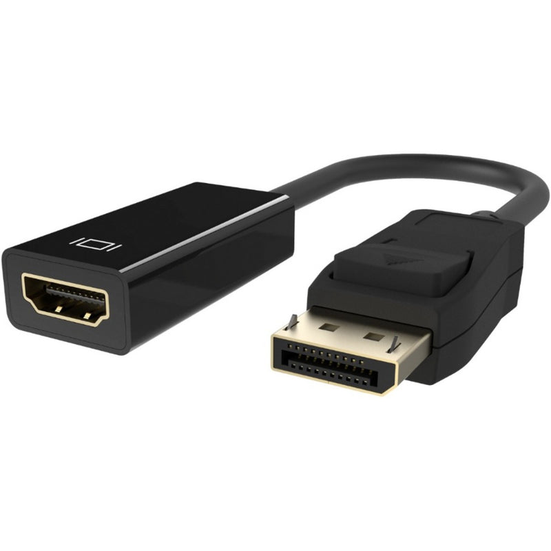 Front view of Belkin DisplayPort to HDMI adapter showing both connectors