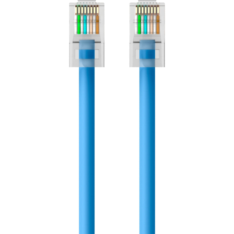 Detail view of Belkin CAT6 Ethernet cable's snagless boot and strain relief design