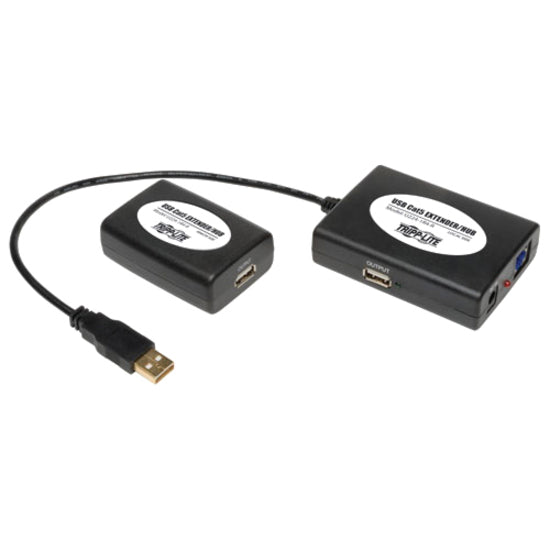 Tripp Lite U224-1R4-R USB extender showing transmitter and receiver units connected with black cable-alternate-image1