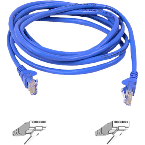 Belkin A3L980-05-BLU Cat6 Snagless Patch Cable, 5 Feet Blue - Reliable Network Connection for Your Devices