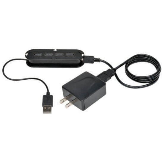 Tripp Lite U222-004-R 4-Port USB 2.0 Hi-Speed Ultra-Mini Hub Compact Design Black