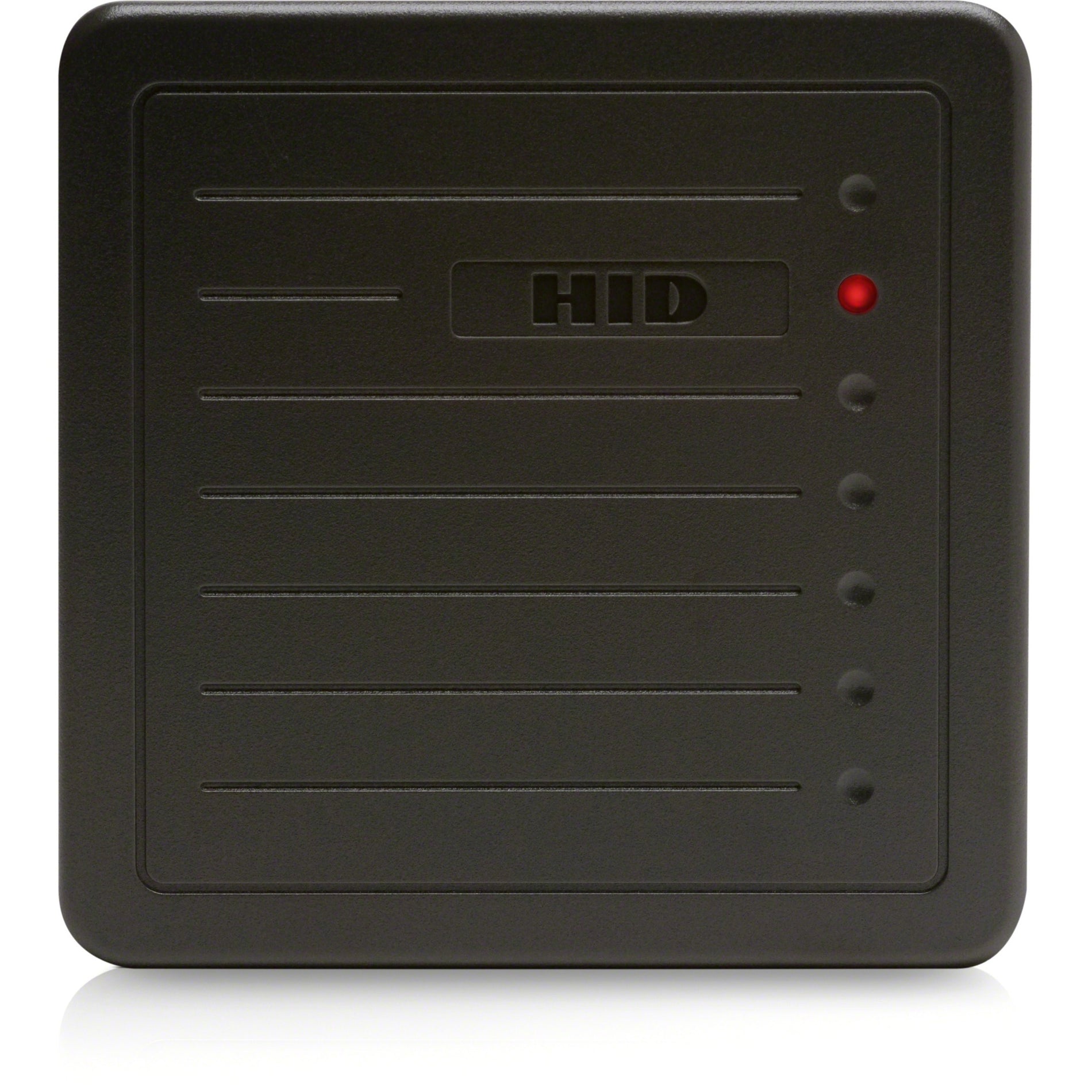 HID ProxPro II wall switch proximity reader with LED indicators and horizontal design pattern in black finish-alternate-image1