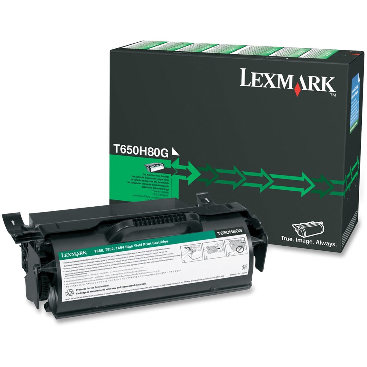 Lexmark T650H80G High Yield Black Toner Cartridge, 25000 Pages