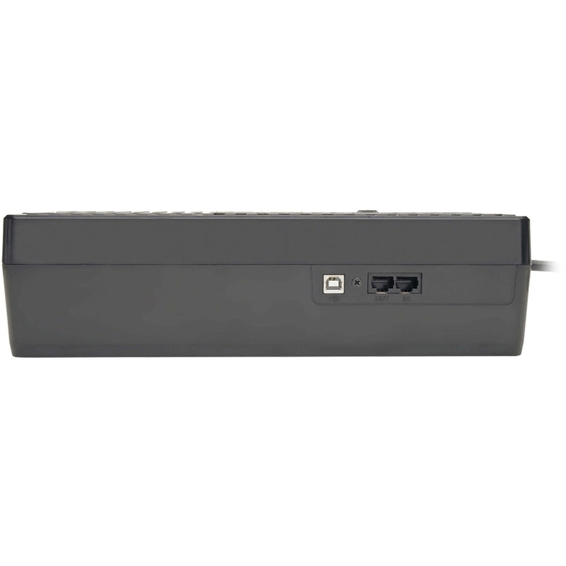 Side view of Tripp Lite ECO750UPS showing USB and network protection ports