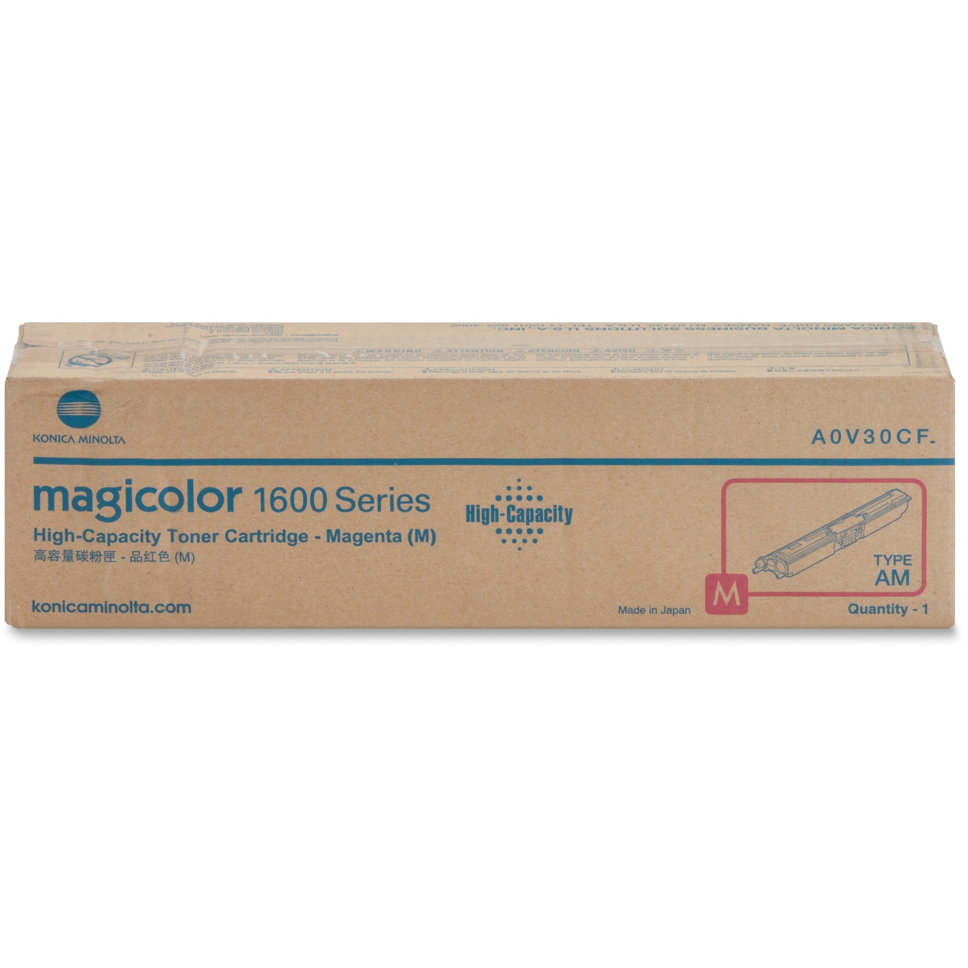 Konica Minolta magicolor 1600 Series high-capacity magenta toner cartridge in retail packaging-alternate-image1